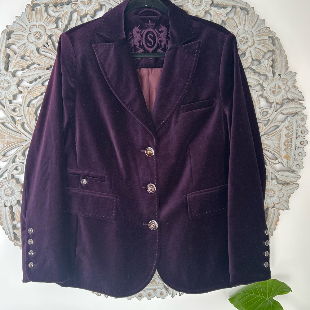 Elegant Purple Velvet Women's Blazer